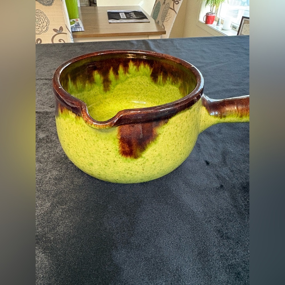 1950s Vallauris Style French Vintage Glazed Ceramic Stone ware Gratin Pot - Picture 2 of 8